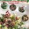 2 Pack Pre Lit Artificial Christmas Hanging Basket Christmas Tree Basket with Frosted Pine Cones and Branches, White Berry Clusters, and 2 Pieces White LED String Lights for Patio or Porch
